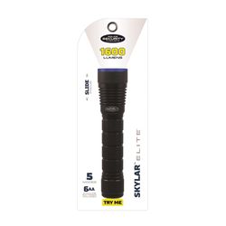 Police Security Skylar 2000 lm Black LED Flashlight AA Battery