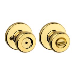 Kwikset Tylo Polished Brass Privacy Lockset 1-3/4 in.