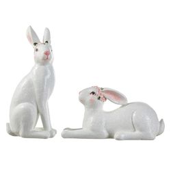 Glitzhome Easter Bunny Table Decor Resin 2 pc