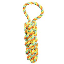 Chomper For Dog Assorted Rope/Rubber Monkey Fist Tug Toy Large 1 pk