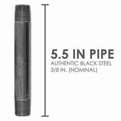 STZ Industries 3/8 in. MIP each X 3/8 in. D MIP in. Black Steel 5-1/2 in. L Nipple