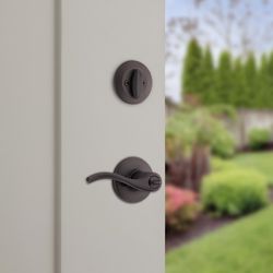 Kwikset Balboa SmartKey Security Traditional Venetian Bronze Entry Lever and Deadbolt Set KW1 1-3/4