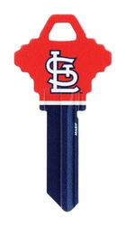 HILLMAN MLB St Louis Cardinals House/Office Key Blank 68 Single For Schlage Locks Blue/Red