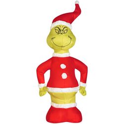 Gemmy Airdorable Multicolored Grinch in Santa Suit Inflatable 24 in.