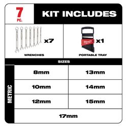 Milwaukee Max Bite Metric Combination Wrench Set 12 in. L 7 pc