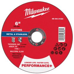 Milwaukee 6 in. D X 7/8 in. X .045 in. thick Metal Cut-Off Wheel 1 pc