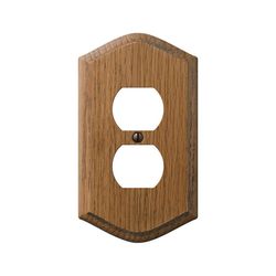 Amerelle Country Brown 1 gang Wood Duplex Wall Plate 1 pk