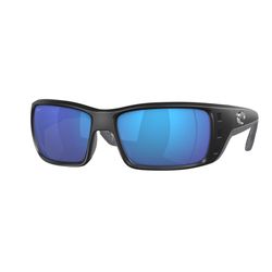 Costa Permit Sunglasses Men's Matte Black Frame Blue Mirror 580G Lens Polarized