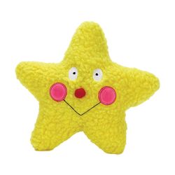 Boss Pet Zanies For Dog Yellow Berber Smiling Star Dog Toy Large 1 pk