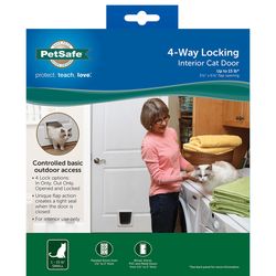 PetSafe 8 in. H X 7-1/2 in. W Small Plastic 4-Way Locking Pet Door