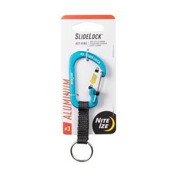 Nite Ize SlideLock Aluminum Blue Locking Carabiner Key Ring