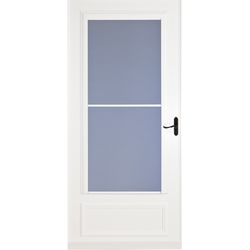 Larson 81 in. H X 32 in. W Vinyl/Wood White Mid-View Reversible Self-Storing Storm Door
