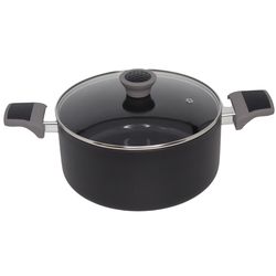 Imusa Mirro Ceramic Coated Aluminum Dutch Oven with Glass Lid 3 qt Black