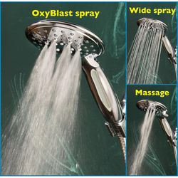 Whedon Blaster Massage Matte Black Plastic 6 settings Handheld Showerhead 1.8 gpm