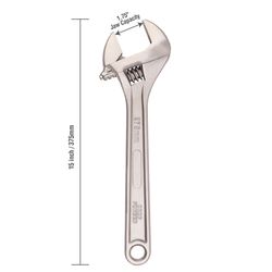 Steel Grip Adjustable Wrench 15 in. L 1 pc