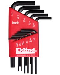 Eklind Hex-L .050 to 1/4 SAE L-Handle Hex L-Key Set 11 pc