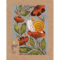 Denik Moonlight Snail Blank Notecard and Envelope Set
