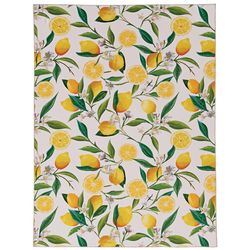 Linon Home Decor Trella 2 ft. W X 3 ft. L Yellow Lemon Branch Polyester Accent Rug