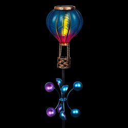 Alpine Multicolored Iron 12.5 in. H Solar Garden Stake