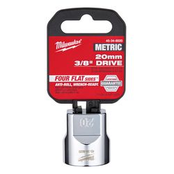Milwaukee 20 mm X 3/8 in. drive Metric 6 Point Standard Socket 1 pc