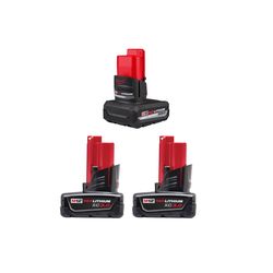 Milwaukee M12 3 Pack XC Batteries 5Ah and (2) 3Ah