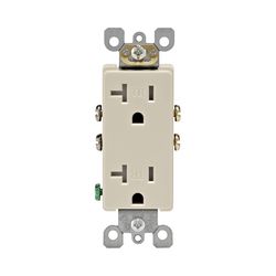 Leviton Decora 20 amps 125 V Light Almond Tamper Resistant Outlet 5-20R