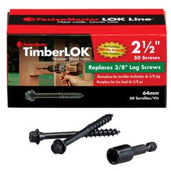 FastenMaster TimberLok No. 10 X 2-1/2 in. L Galvanized Coarse Wood Screws 50 pk