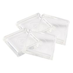 Softtouch Plastic Caster Cup Clear Square 1 13/16 in. W 4 pk