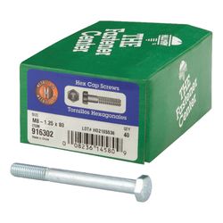 HILLMAN M8-1.25 mm D X 80 mm L Heat Treated Steel Hex Head Cap Screw 1 pk