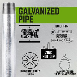 STZ Industries 1/8 in. MIP each X 1/8 in. D MIP Galvanized Steel 2-1/2 in. L Nipple