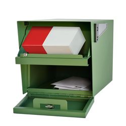 Mail Boss Mail Manager Century Series Galvanized Steel Post Mount Green Locking Mailbox