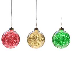 Celebrations LED RGWW Globe Ornament 8 in. Hanging Decor