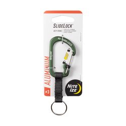 Nite Ize SlideLock Aluminum Olive Locking Carabiner Key Ring