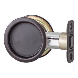 Kwikset Venetian Bronze Metal Indoor Round Pocket Door Lock