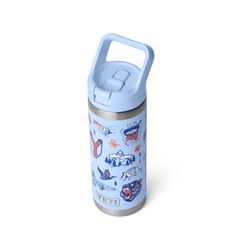 YETI Rambler 18 oz Big Sky Summer Camp BPA Free Bottle with Straw Cap