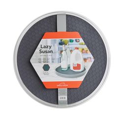 Spectrum Hex Clear/Gray Rubber/Stainless Steel Lazy Susan Grande