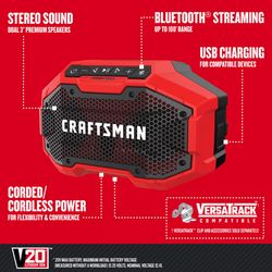 CRAFTSMAN V20 Wireless Bluetooth Jobsite Speaker