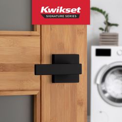 Kwikset Singapore Matte Black Passage Lever 1-3/4 in.
