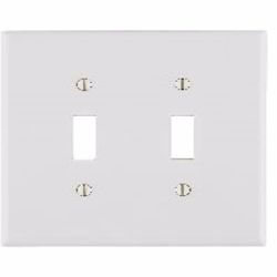Leviton Antimicrobial Powder Coated White 2 gang Thermoset Plastic Toggle Wall Plate 1 pk