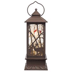 Roman Holiday LED Multicolored Reindeer Buck Forest Lantern Table Decor 11 in.