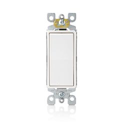 Leviton Decora 15 amps Single Pole Antimicrobial Treated Rocker AC Quiet Switch White 1 pk