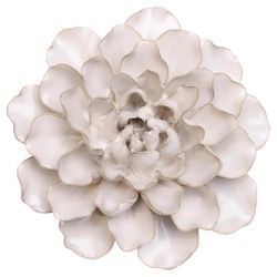 Chive English Garden 2.6 in. H X 5.9 in. L Glazed White Ceramic Water Lily Wall Flower