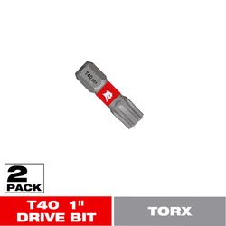 Diablo Torx #40 X 1 in. L Driver Bit Black Oxide 2 pk