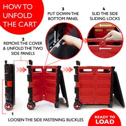 Bazic Products 15 in. H X 16 in. W X 18 in. D Collapsible Utility Cart