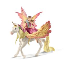 Schleich Bayala Fairy Feya w/Pegasus Unicorn Toy Multicolored