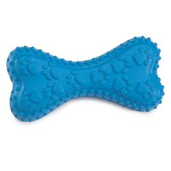 Zanies Grriggles For Dog Blue Rubber Chompy Romper Bone Squeaky Dog Toy