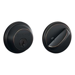 Schlage Aged Bronze Brass Single Cylinder Deadbolt
