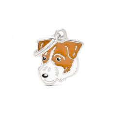 MyFamily Friends Brown/White Jack Russell Broken Metal Dog Pet Tags