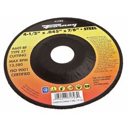 Forney 4-1/2 in. D X 7/8 in. X .045 in. thick Aluminum Oxide Metal Cut-Off Wheel 1 pc