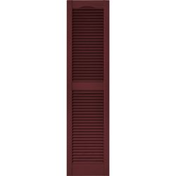 Builders Edge 60 in. H X 14.5 in. W Wineberry Louvered Vinyl Shutter 2 pk